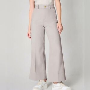 High-Waist Wide Leg Pants in Light Gray